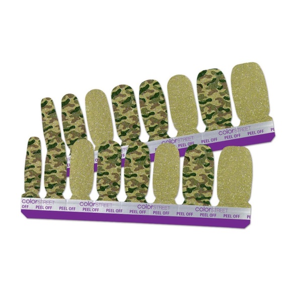 Color Street | Glam-ouflage glitzy camouflage color shifts green to gold glitter - Picture 6 of 9